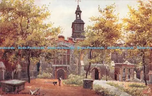 R382498 Gt St Helen Church Old London Churches Tuck Aquarette 6258 Charles E Flo