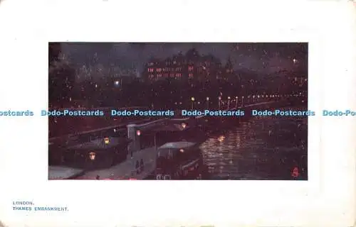 R379399 London Thames Embankment Tuck Oilette Plate Marked No 9713