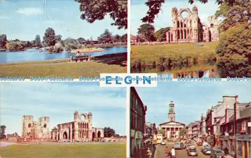 R377860 Elgin Cooper Park and Boating Pond Cathedral and River Lossie M and L Na