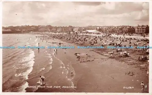 R380922 Sands from the Pier Paignton 214569 Valentines RP 1951