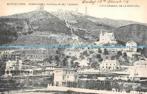 R380975 Barcelona Ferrocarril Standseilbahn de Tibidabo Vista General de la Montana