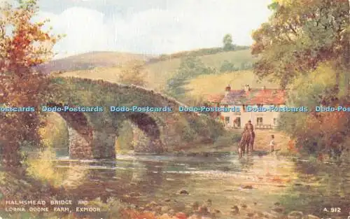 R381258 Malmsmead Bridge and Lorna Doone Farm Exmoor A 912 Art Colour Brian Gera