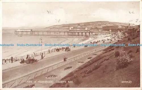 R383041 Pier and Promenade Colwyn Bay 204964 Valentines Photo Brown Series 1929