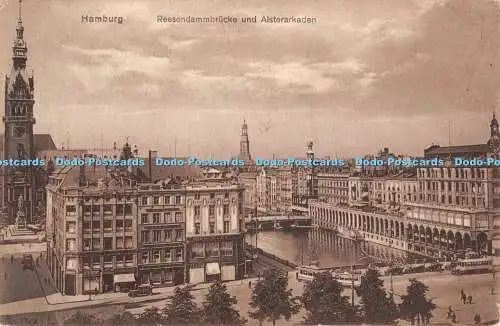 R381259 Hamburg Reesendammbrücke und Alsterarkaden C Worzedialeck