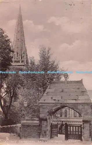 R383332 Llandaff Cathedral and Lych Gate Cardiff Tuck Silverette Series 1731 190