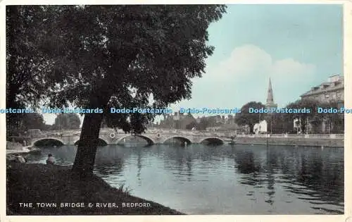 R381806 Bedford The Town Bridge and River E T W Dennis Photoblue 1959