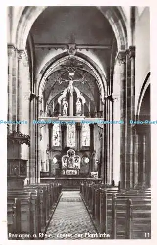 R383577 Remagen a Rhein Inneres der Pfarrkirche Welt Postkarten Verlag W Hans Kl