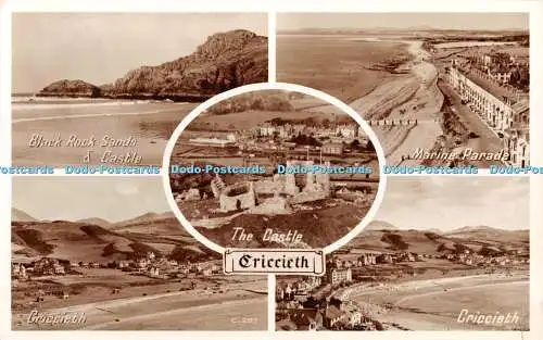 R382049 Criccieth The Castle Marine Parade Photo Precision English Series Multi