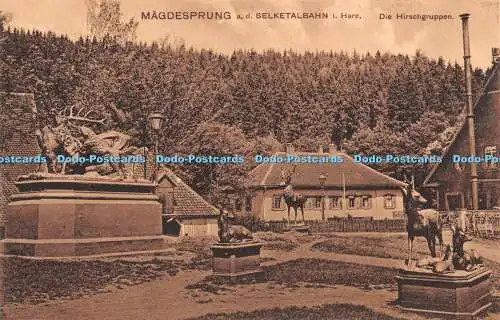 R382054 Magdesprung a d Selketalbahn i Harz Die Hirschgruppen Louis Glaser