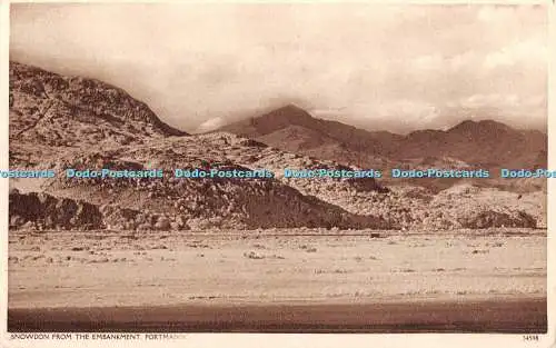 R382055 Portmadoc Snowdon vom Ufer Postkarte