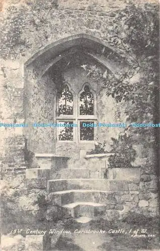 R383845 Carisbrooke Castle I of W 13th Century Window J Piper Card