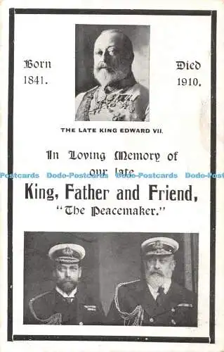 R383865 In liebevoller Erinnerung an unseren verstorbenen König Vater und Freund, den Friedensstifter, den L