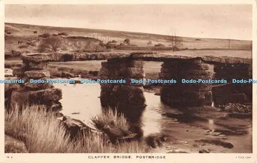 R386432 Postbridge Clapper Bridge Tuck Postkarte