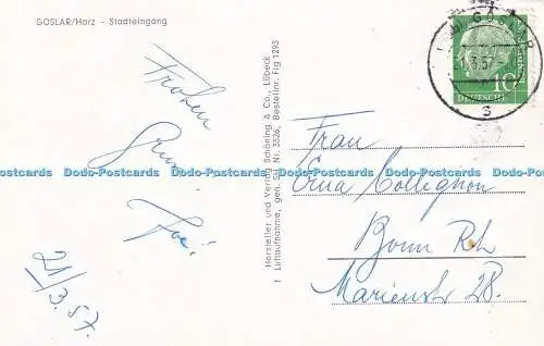 R384716 Goslar Harz Stadteingang Schoning und Co 1957