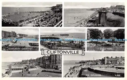 R386775 Cliftonville K 3533 Silveresque Postkarte Valentine and Sons