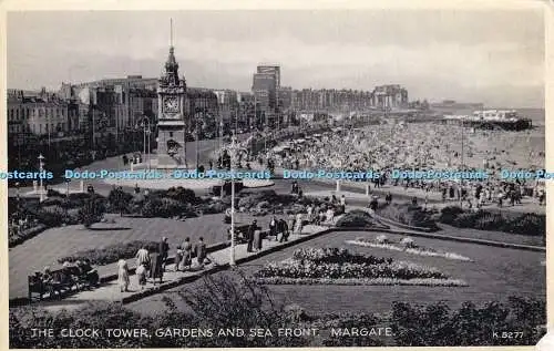 R385137 The Clock Tower Gardens And Sea Front Margate K 5277 Silveresque Postcar