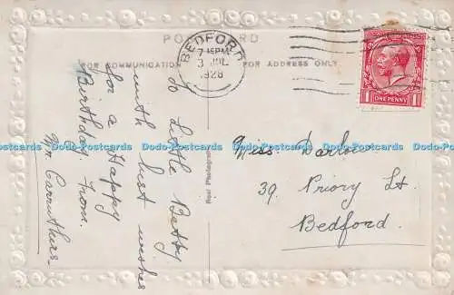 R385339 Alles Gute zum Geburtstag und viel Glück im neuen Jahr 2299 3 RP Postkarte 1928