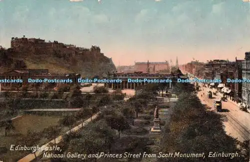 R387335 Edinburgh Edinburgh Castle National Gallery and Princes Street from Scot