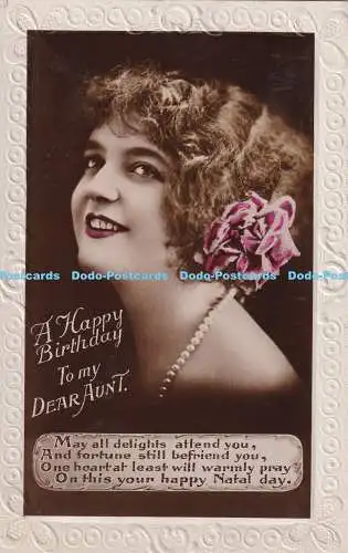 R385480 A Happy Birthday To my Dear Aunt RP Post Card