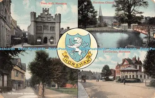 R387412 Horsham Town Hall Horsham Church Valentines Series Multi View 1910