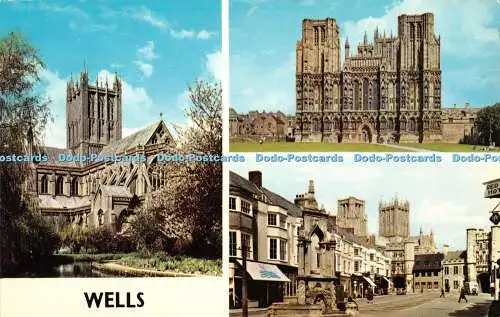 R385802 Wells The Cathedral and Swan Pool The Cathedral West Front The Market Pl