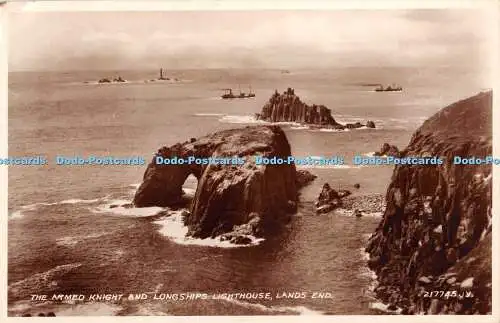 R385887 Lands End The Armed Knight and Longships Lighthouse First andLast House