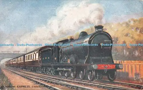 R385968 Caledonia Railway Glasgow Express Scotch Expresses Tuck Oilette No 8619