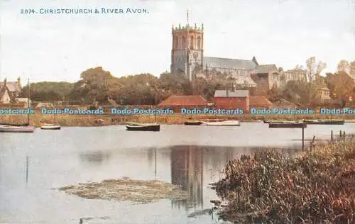 R386116 Christchurch and River Avon The Photochrom Celesque Series