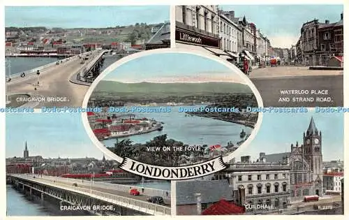 R388484 Londonderry Craigavon Bridge Blick auf das Foyle Valentine Carbo Farbe Mu