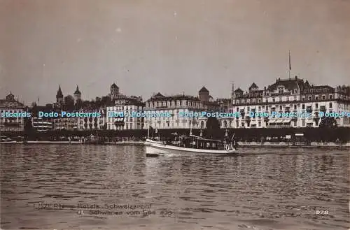 R391225 978 Luzern Hotels Schweizerhof at Schwanen vom See aus Art Perrochet Mat