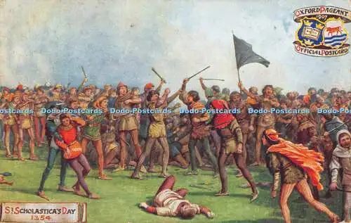 R393629 St Scholasticas Day 1354 Oxford Pageant Official Postcard 1907 Tuck Oile
