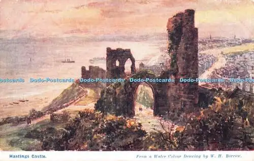 R393795 Hastings Castle W H Borrow The Water Colour Post Card Company