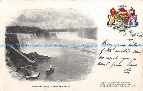 R389917 Gesamtansicht der Niagarafälle Canadian View Card Co Souvenir Versandwagen