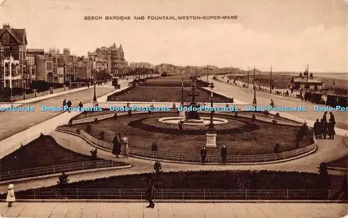 R393923 Beech Gardens and Fountain Weston Super Mare C P C London 1914