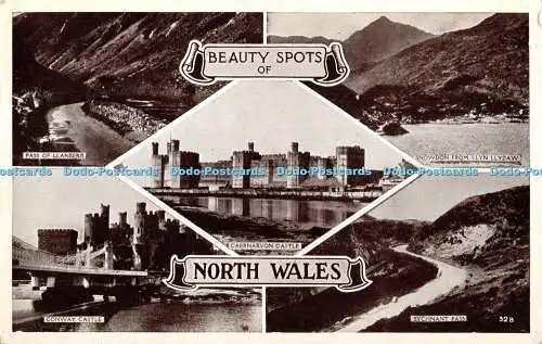 R390044 Beauty Spots of North Wales 32B 1950 Multi View