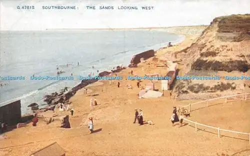 R391894 Southbourne The Sands Looking West Photochrom Celesque Serie