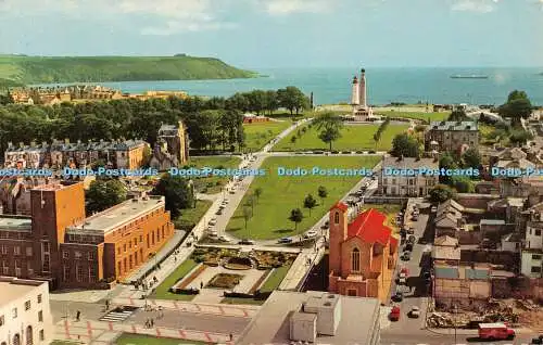 R391908 Plymouth The Hoe with Naval War Memorial and Smeaton Tower Coastal Cards