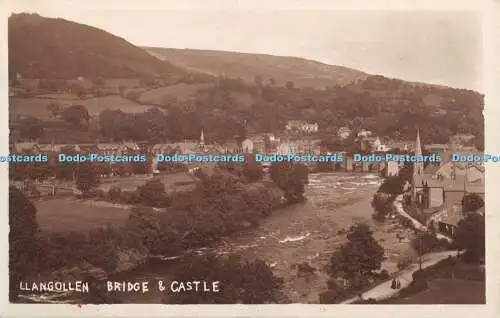 R391965 Llangollen Brücke und Schloss Postkarte