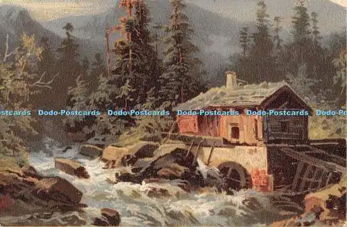 R390209 Unbekannter Ort Gemälde Wasserfall Landschaft Postkarte 1904