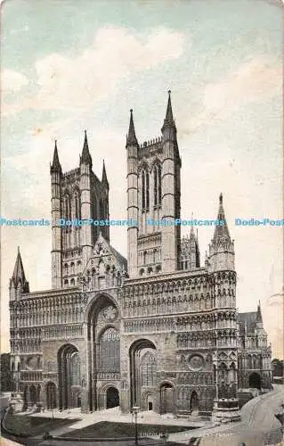 R394179 Lincoln Cathedral West Front W K Mortons Copyright Serie 290 1907