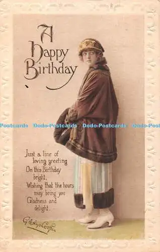 R394216 A Happy Birthday Just a line of loving greet Gladys Cooper Series No