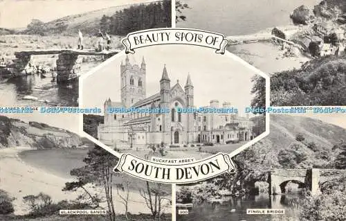 R392179 Beauty Spots of South Devon Buckfast Abbey Single Bridge Multi View 1959