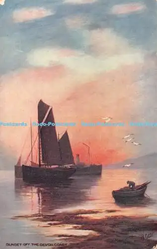R394234 Sonnenuntergang vor der Devon Coast Tuck Oilette 8516 1908