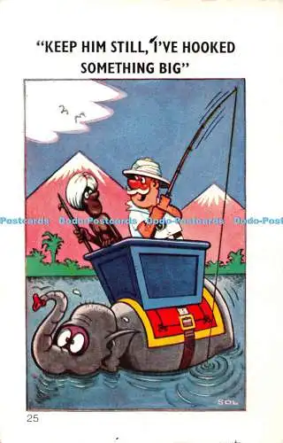 R394321 Keep him still Ive hooked something big 25 SOL Sapphire Card 1973