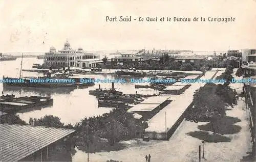 R392325 Port Said Le Quai et le Bureau de la Compagnie The Cairo Postcard Trust