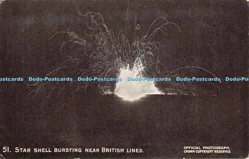 R392404 Star Shell Bursting Near British Lines Crown Daily Mail Battle Pictures