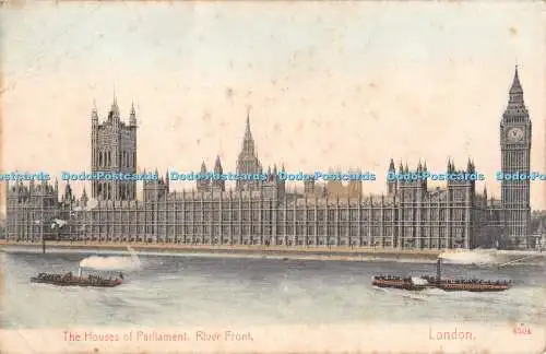 R392522 London The Houses of Parliament River Front 1905