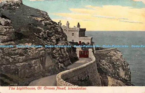 R392690 Llandudno Gt Ormes Head The Lighthouse Valentines Series 1909