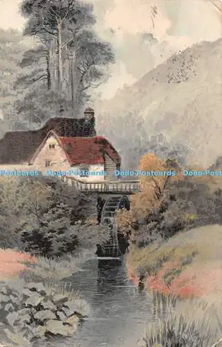 R394850 Wassermühle Fluss Gemälde Postkarte 1904