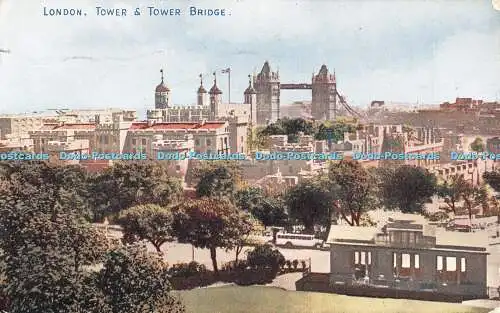 R393077 London Tower and Tower Bridge Photochrom 1952